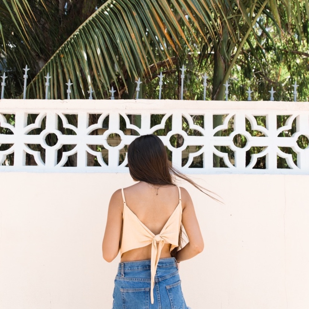 Pacsun Yellow Backless Tank Top